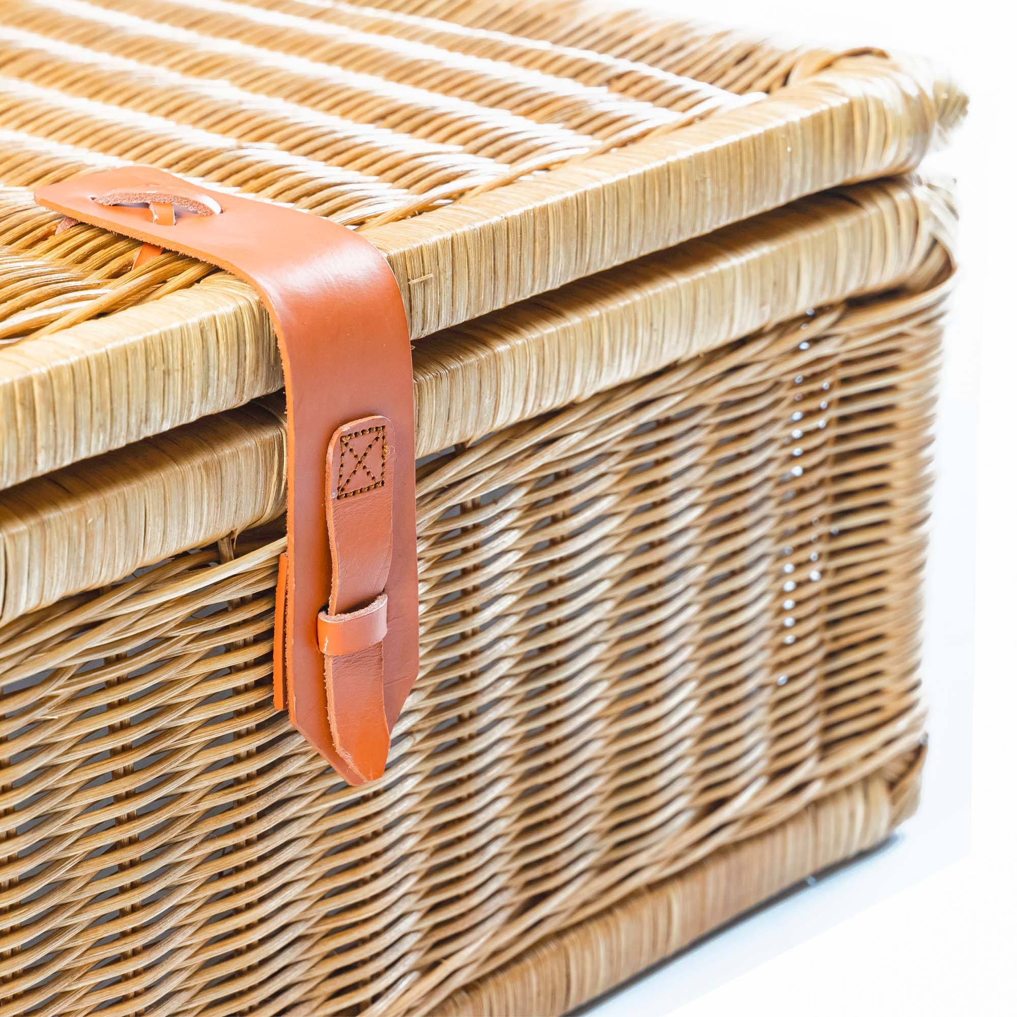 Covered Wicker Storage Basket