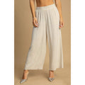 Casual Full Size High Waisted Embellished Linen Pants Plus Size