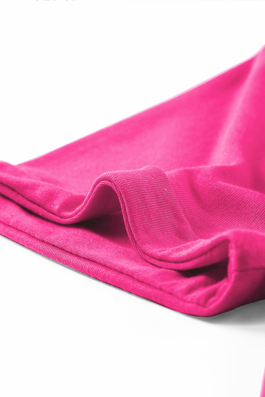 Rose Red Casual Plain Crew