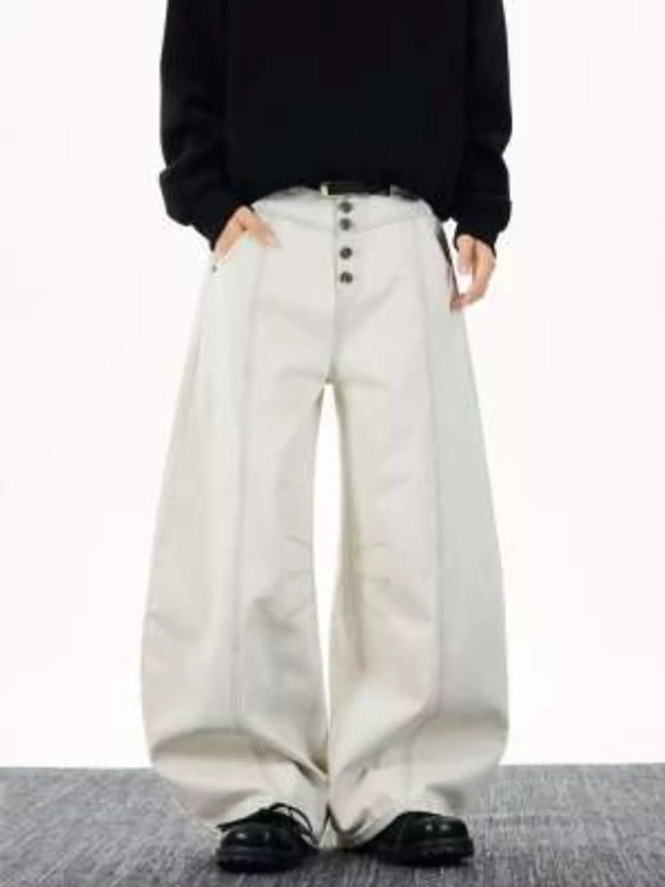 Men's Full Size Wide Leg Button-fly Jeans Plus Size