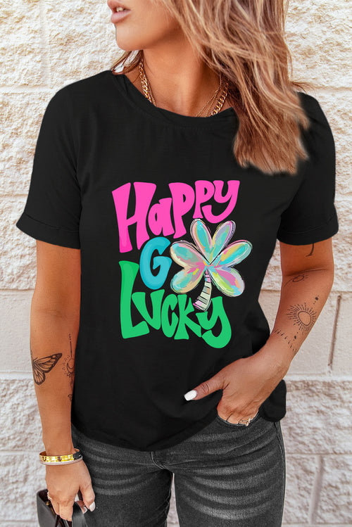 Black Happy Go Lucky Clover