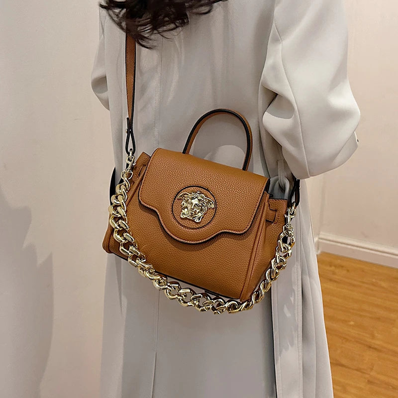 Refined Zip-Top Shoulder Bag
