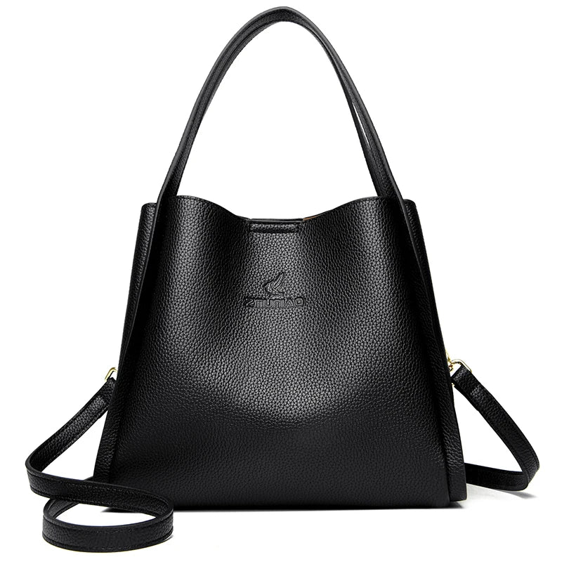Modern Soft Zip-Top Shoulder Bag