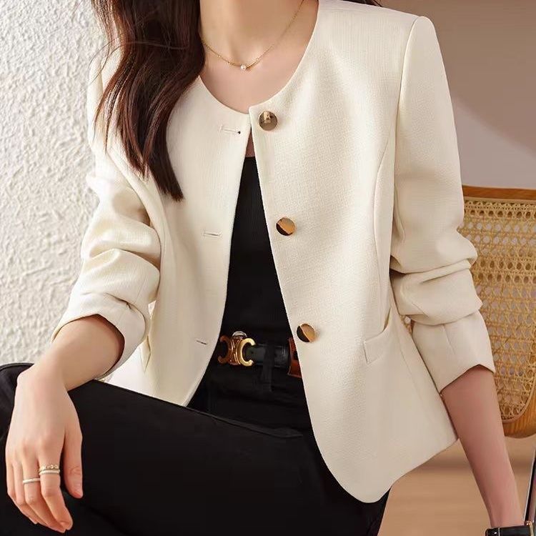 Cropped Crew Neck Jacket
