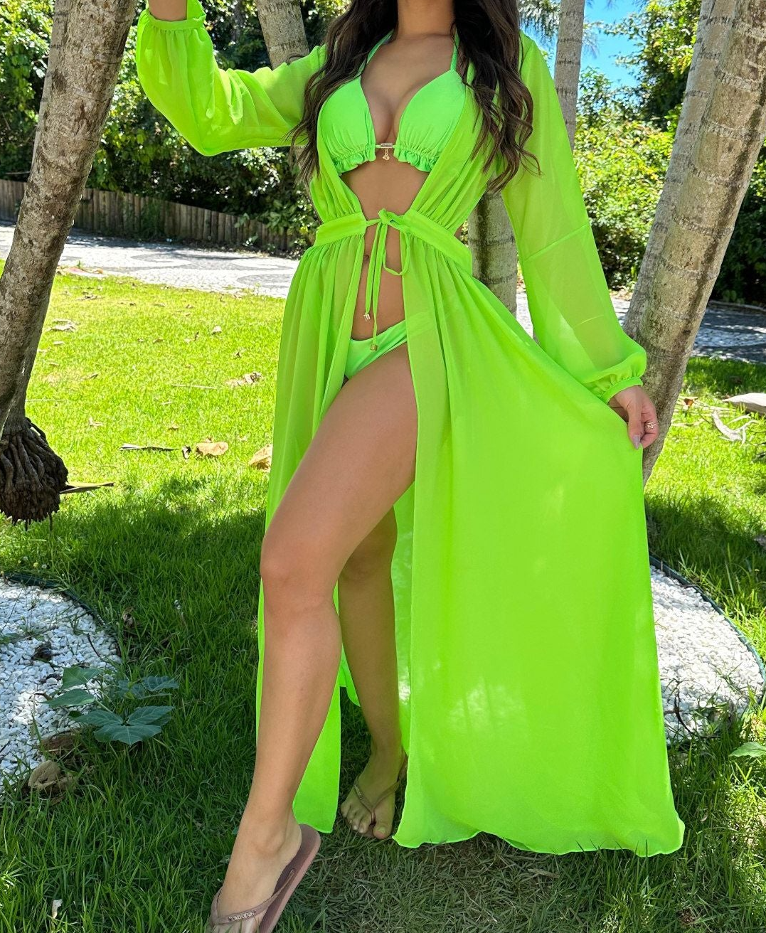 Sheer Chiffon Maxi Beach Cover-Up