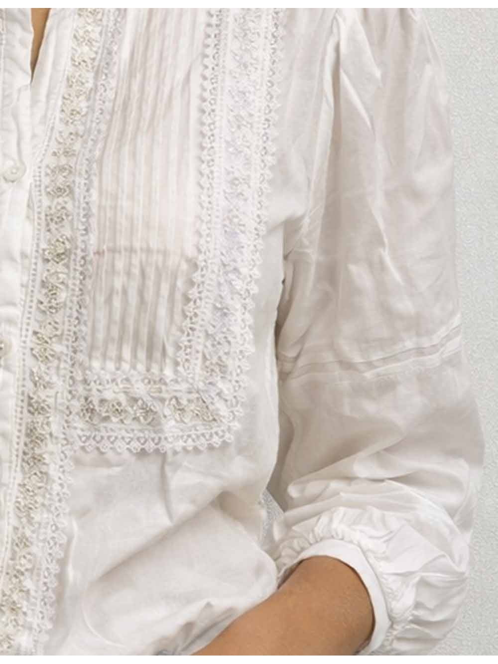 Boho Lace Embroidery Long Sleeves Blouse