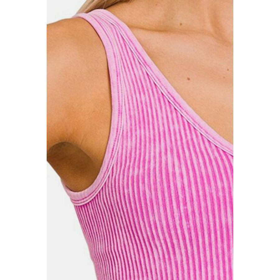 Washed Ribbed Cropped Tank