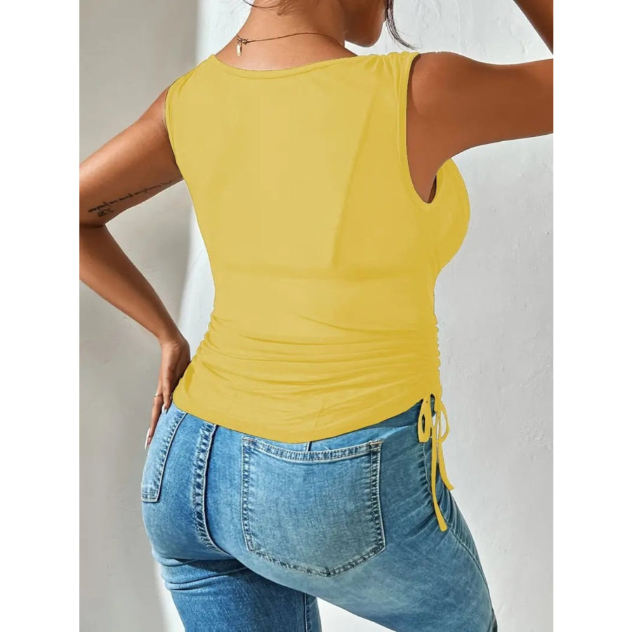 Side Drawstring Ruched Tank