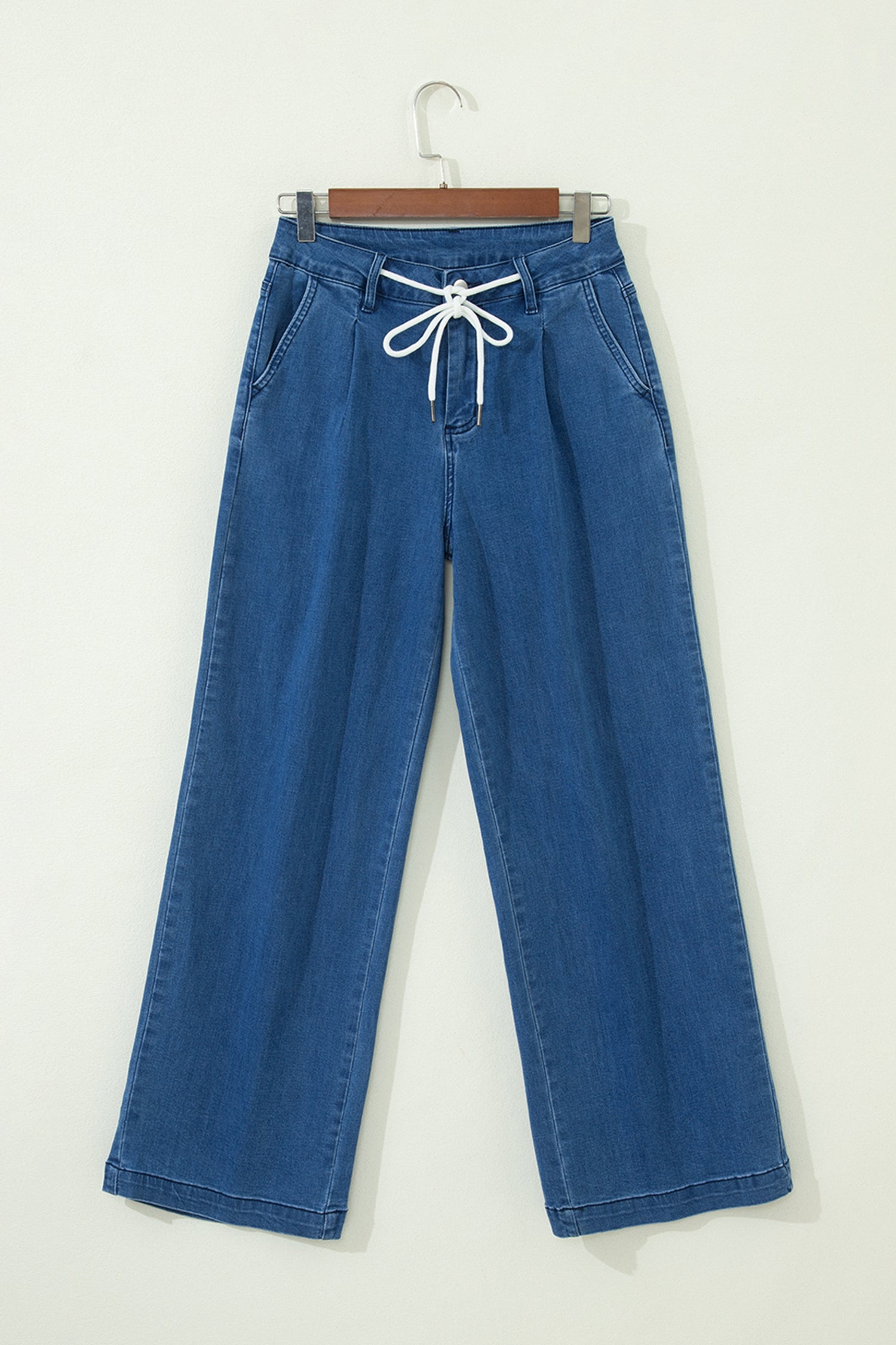 Wide Leg Dusk Lace-up Pull On Jeans
