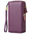 Double Zipper Leather Wallet