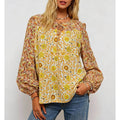 Boho Front Round Neck Long Sleeves Blouse