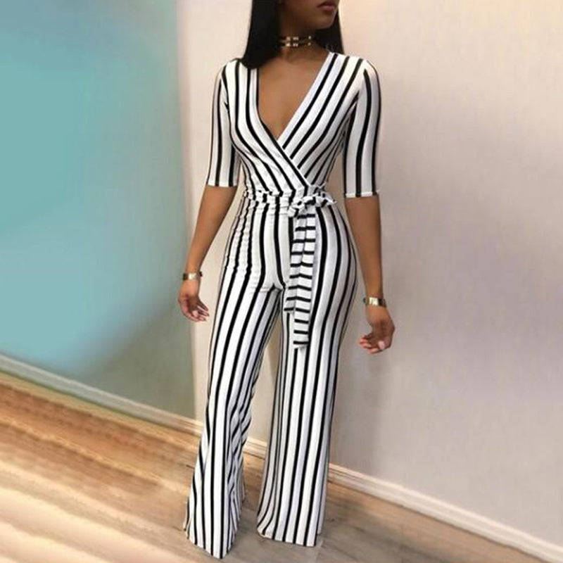 Vertical Stripe Chic Jumpsuit