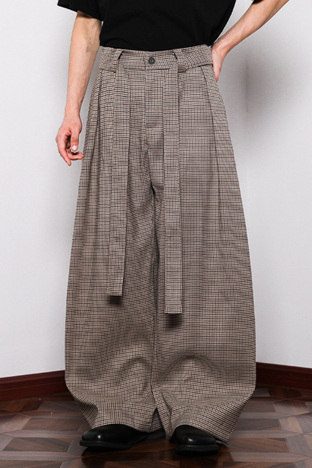 Men's Plus Size Wide Leg Tied Pants