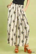 Classic Geometric Boho Print Wide Leg Pants