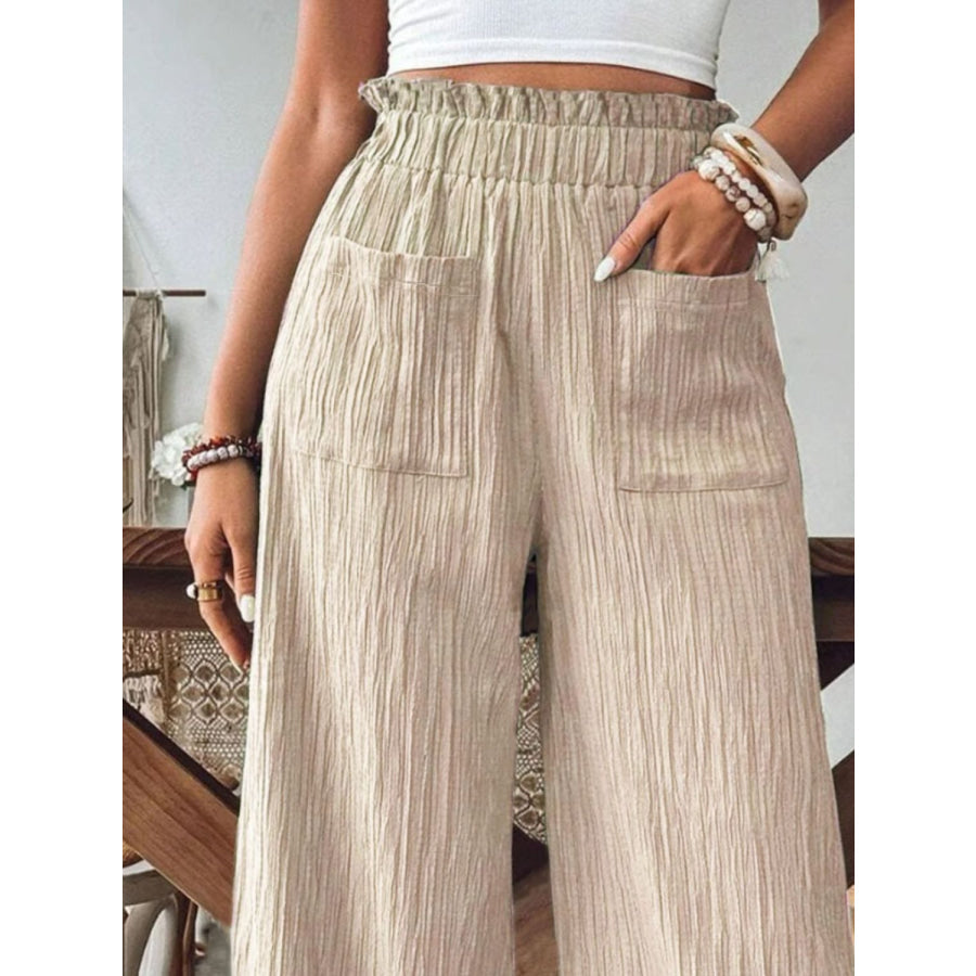 Casual Frill Wide Leg Pants