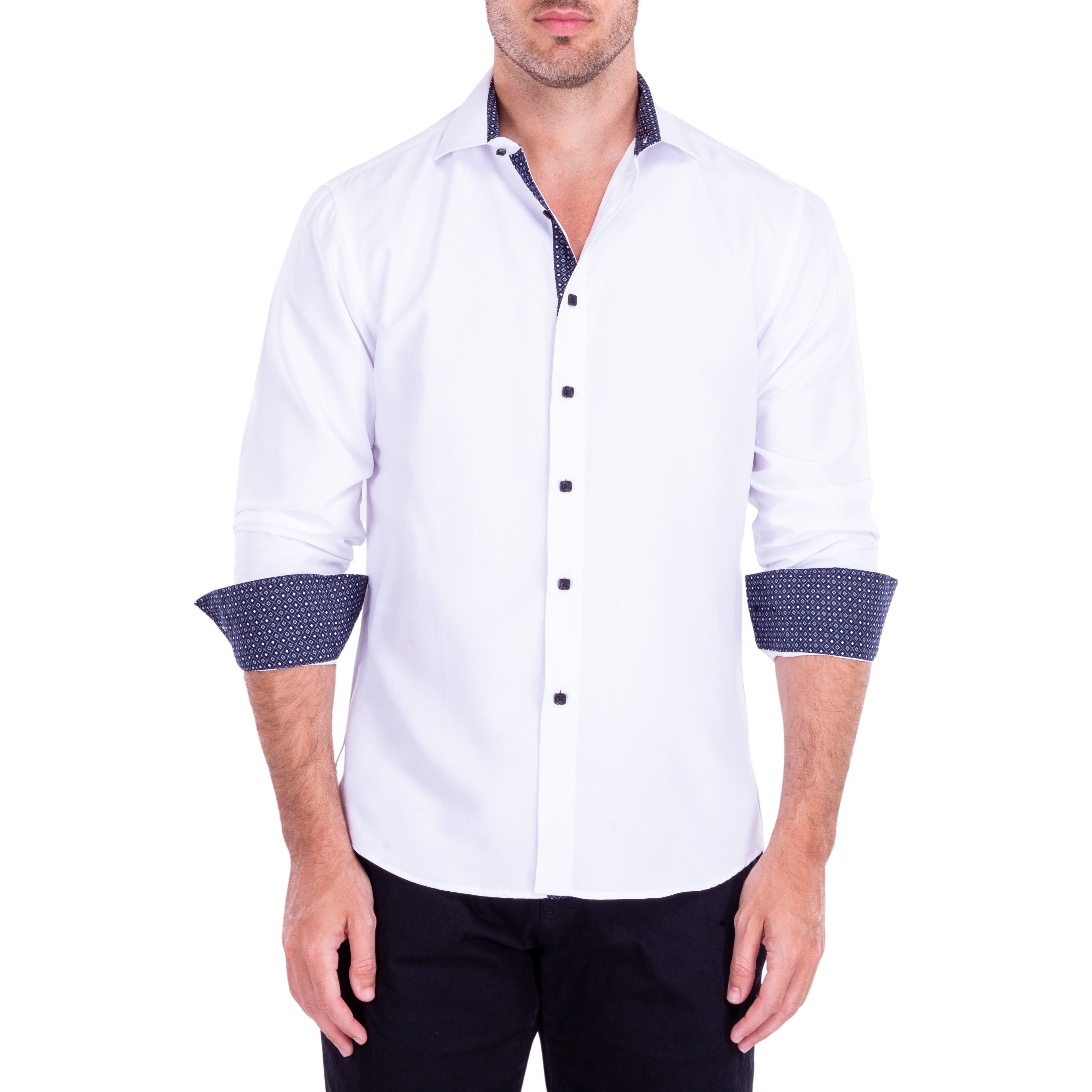 Button Front Collared Dress Shirt