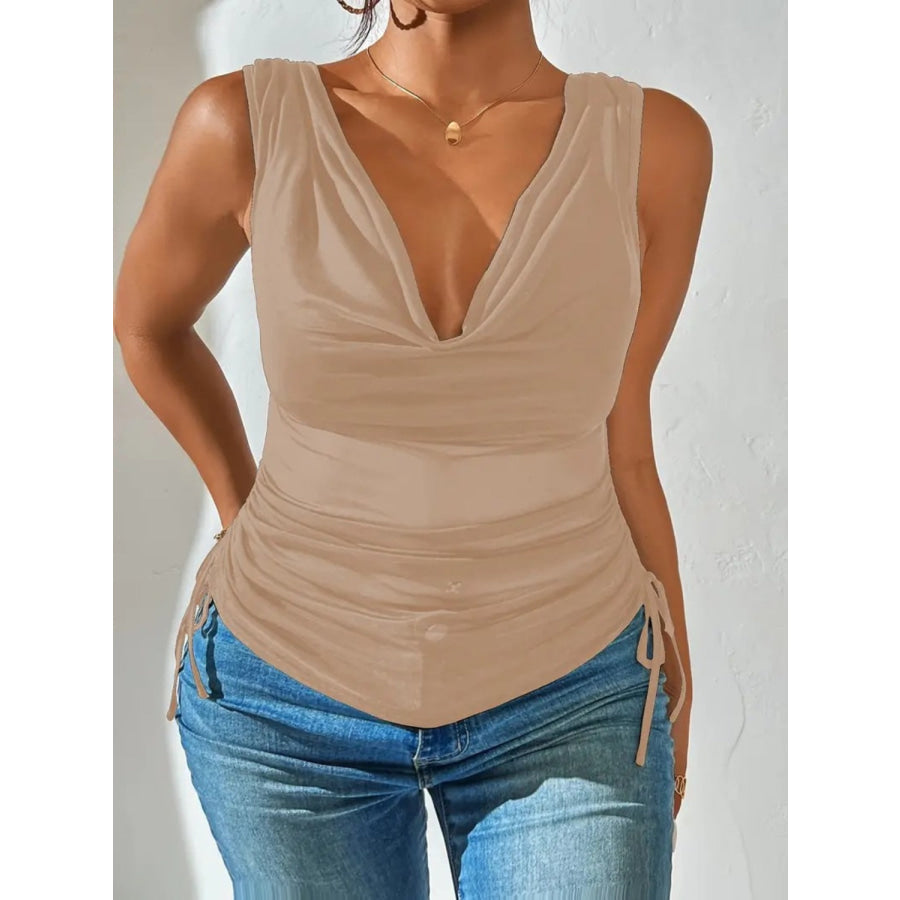 Side Drawstring Ruched Tank