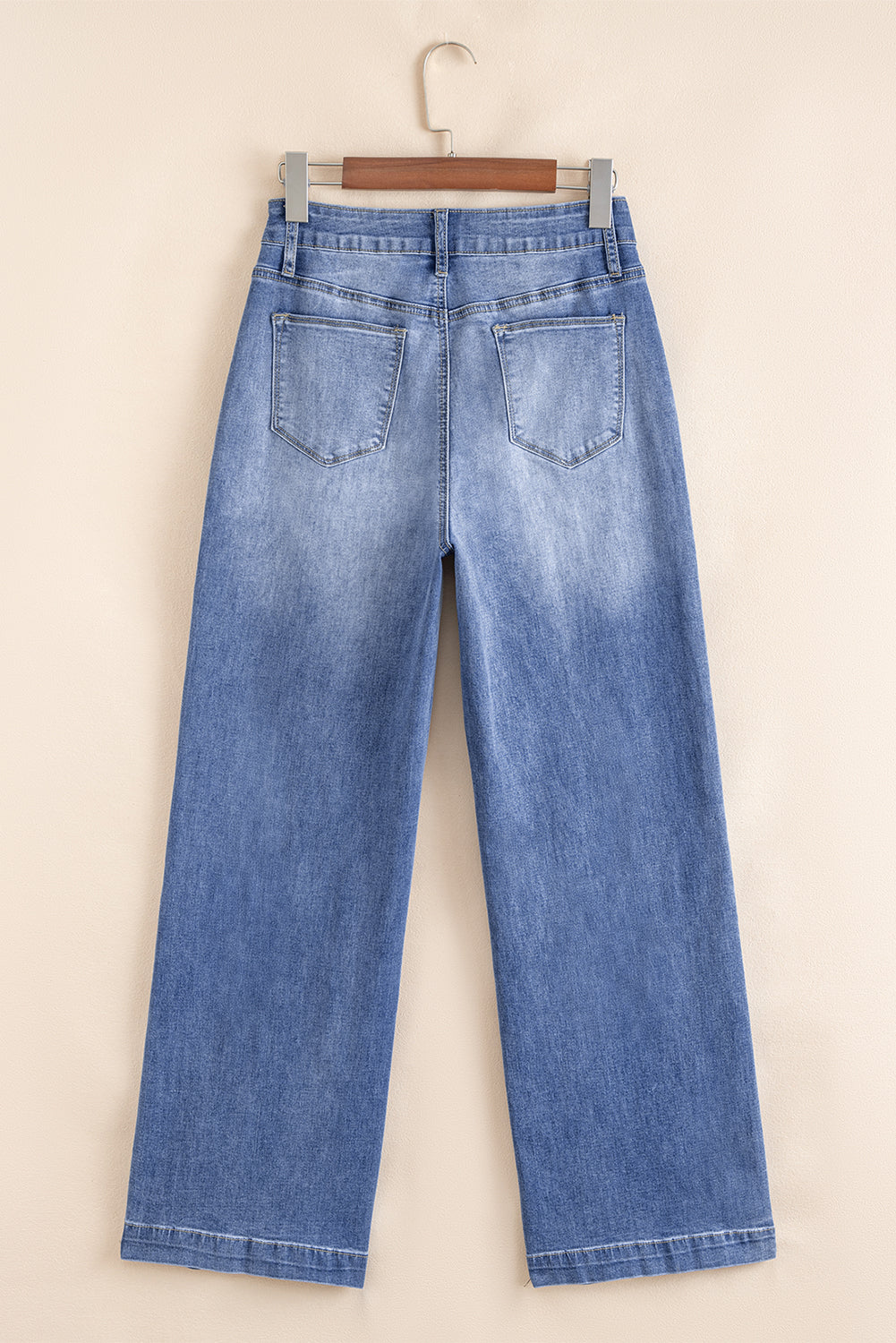 Loose Tailored Center Seam Detail Straight Jeans