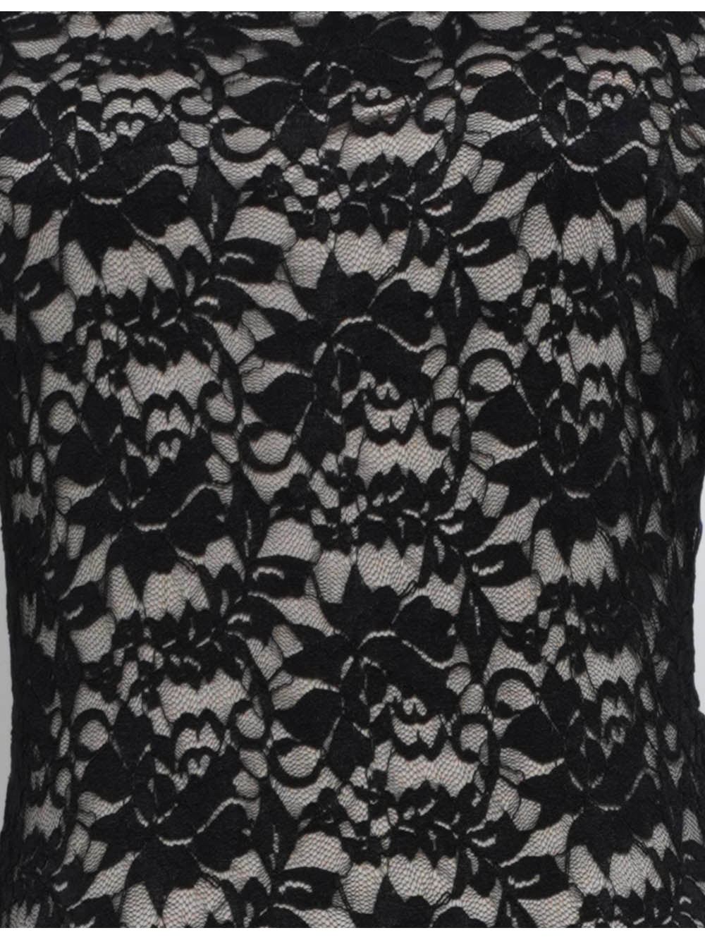 Scalloped Trim Off Shoulder Lace Bodycon Maxi Dress