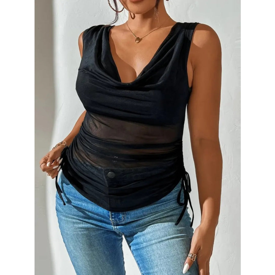 Side Drawstring Ruched Tank