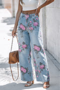 Floral Print Garden Bootcut Jeans