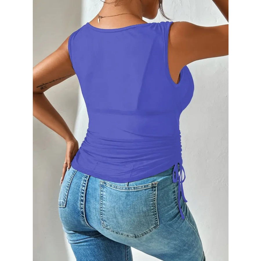 Side Drawstring Ruched Tank