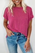 Rose Red Textured Knit Exposed