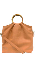 Faux Leather Zip Pocket Tote Bag