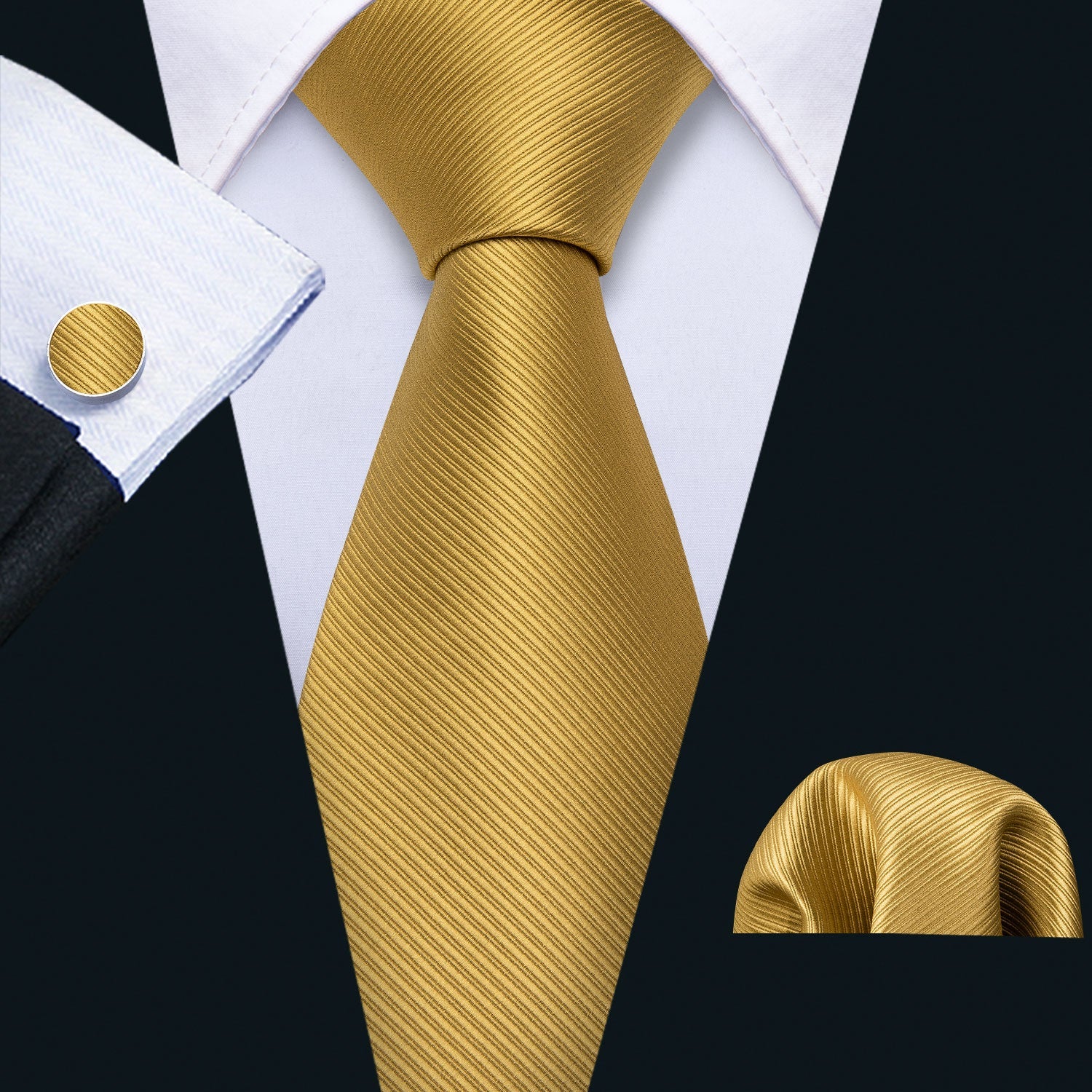 Classic Striped Formal Silk Necktie Set