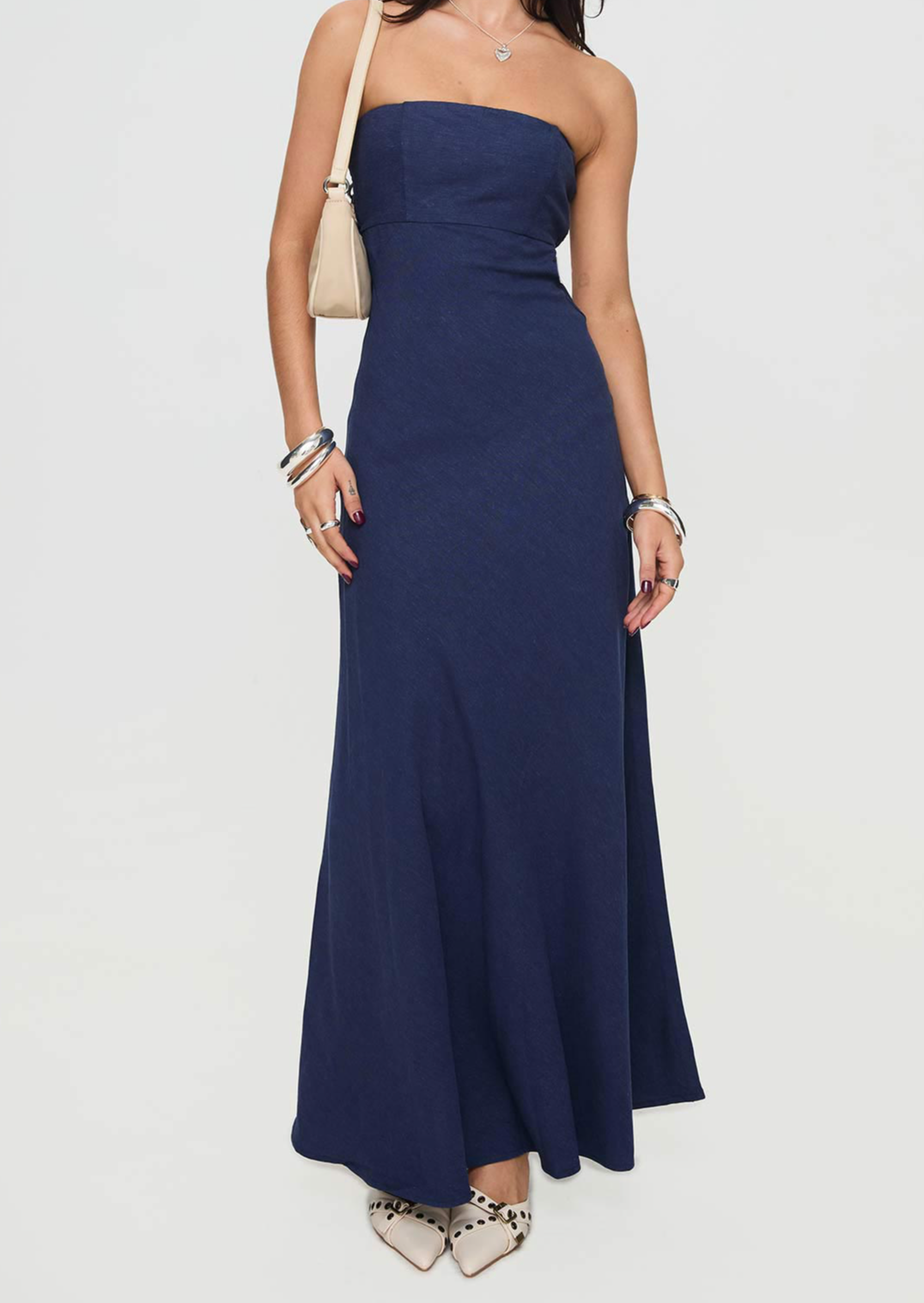 Evening Flow Strapless Maxi Dress