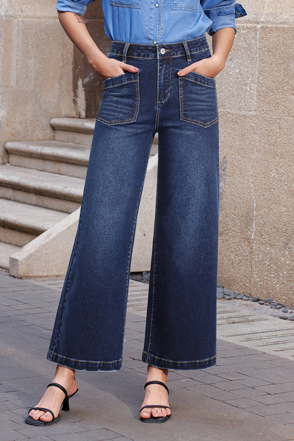 Patch Pocket Mimimalist Shift Jeans