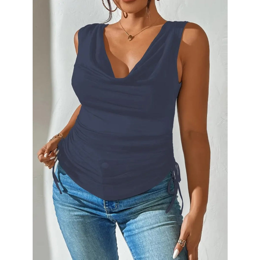 Side Drawstring Ruched Tank