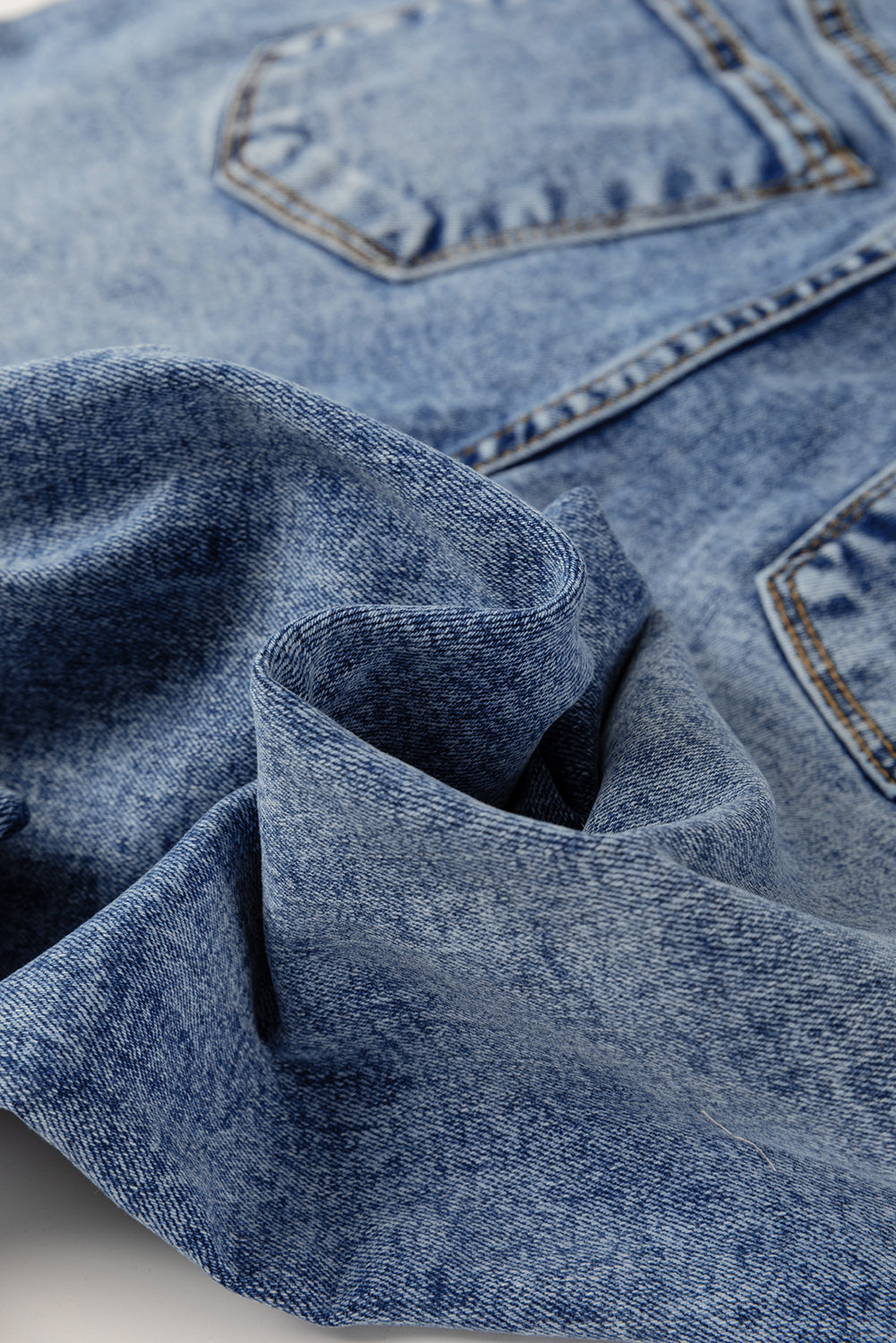 High Waist Cuffed Myosotis Center Seam Jeans