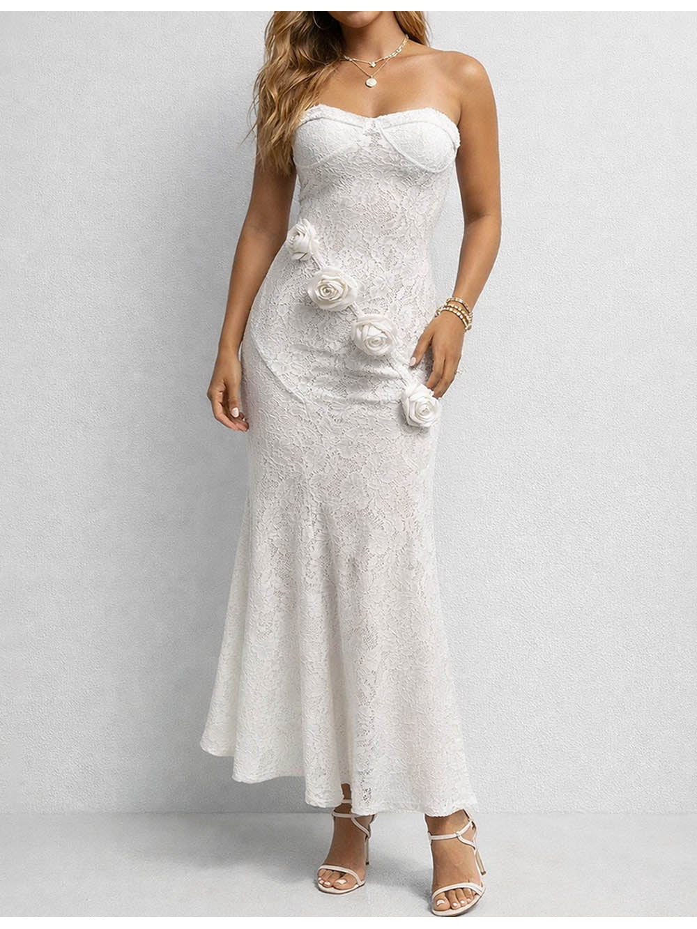 Strapless D Bodycon Tube Maxi Dress