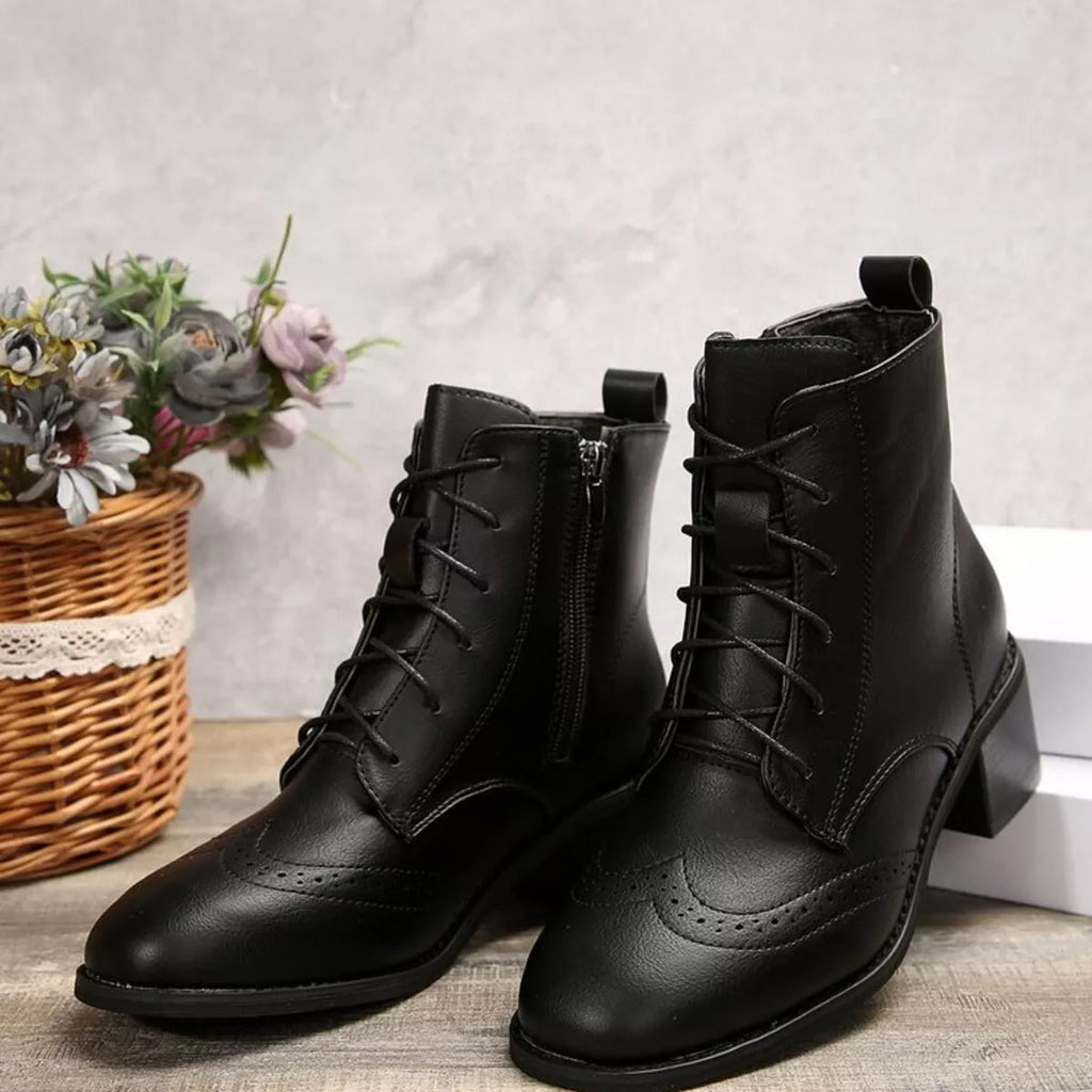 Lace-Up Zip Riding Boots