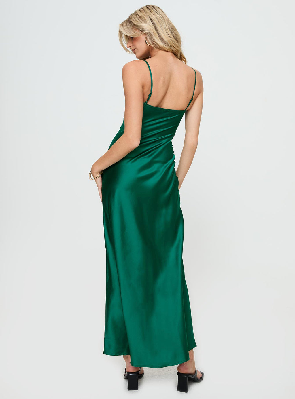 Draped Neck Flowing Maxi Dress