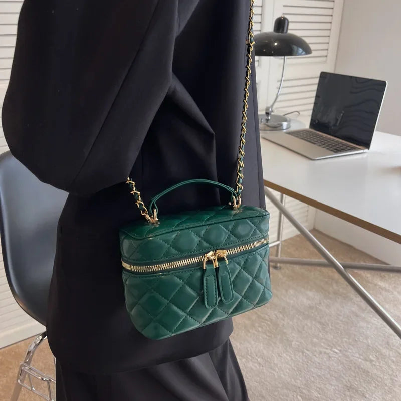 Quilted Structured Clutch Bag