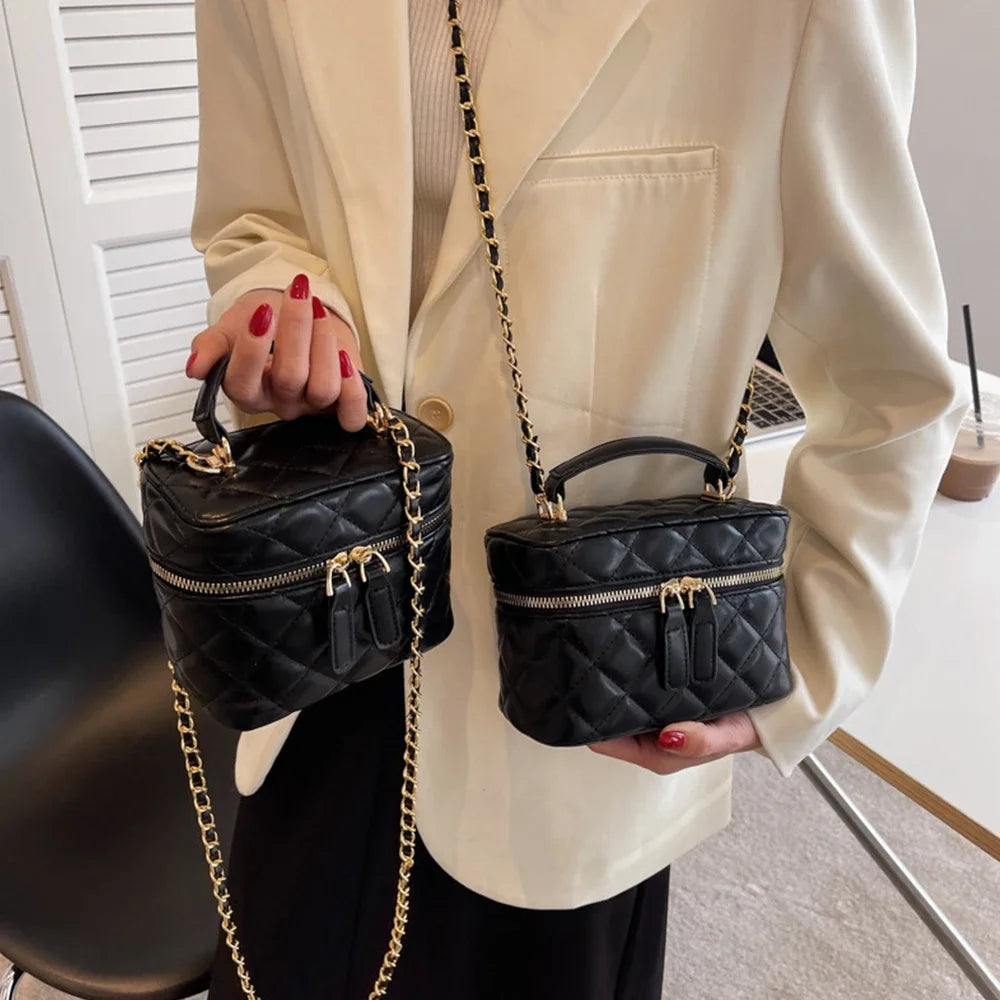 Quilted Structured Clutch Bag