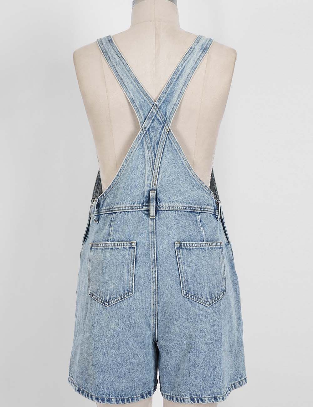 Adjustable Strap Wide Leg Denim Romper