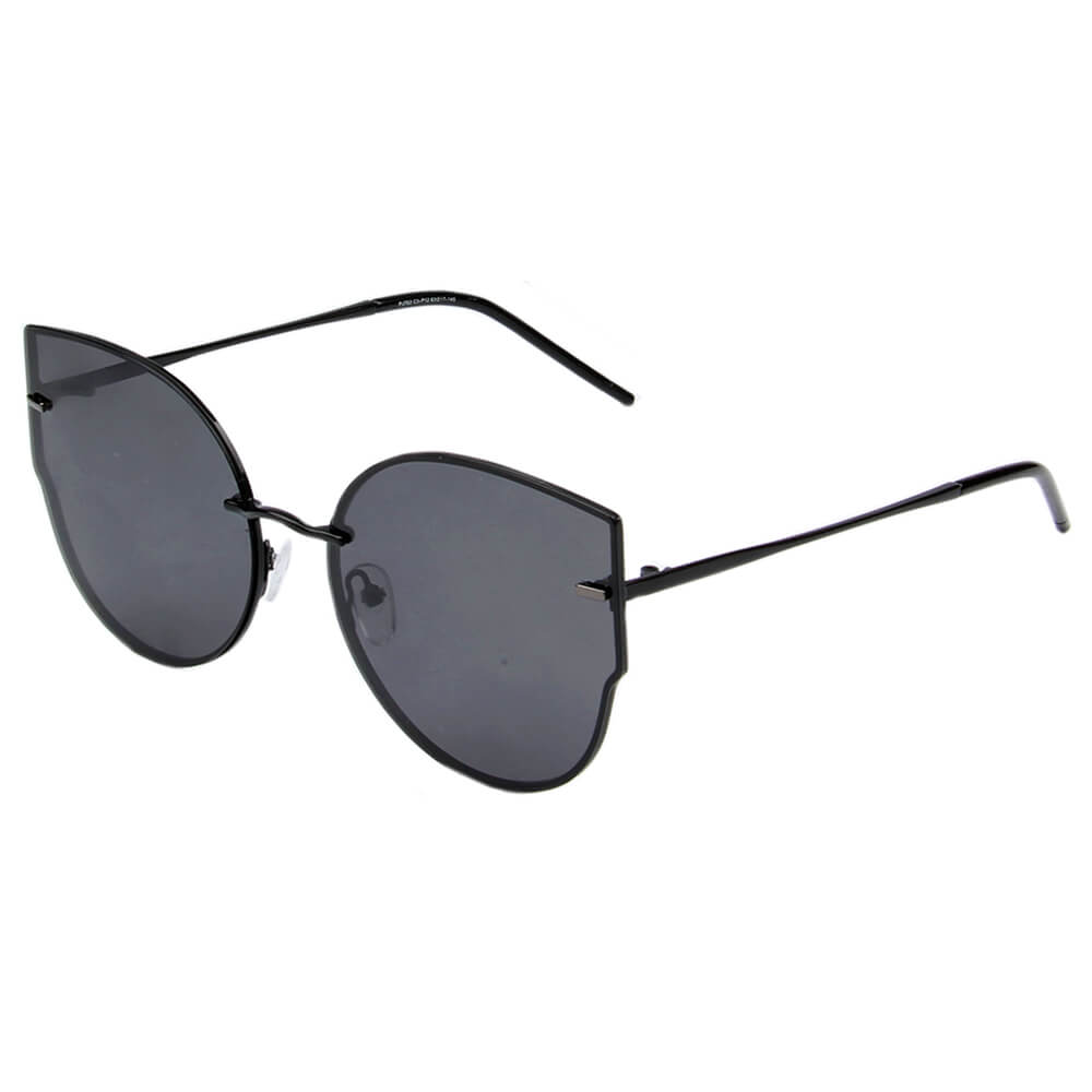 Polarized Round Cat-Eye Modern Profile Sunglasses