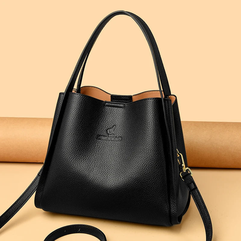 Modern Soft Zip-Top Shoulder Bag
