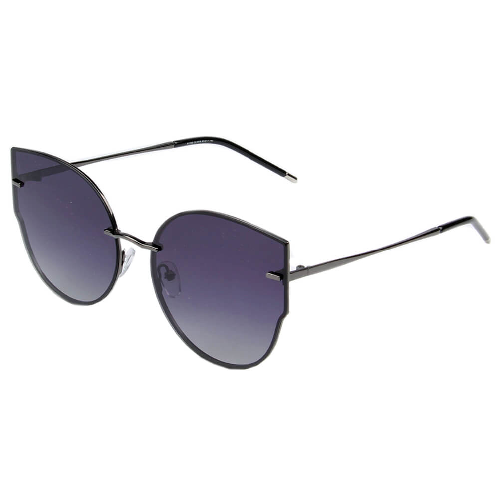 Polarized Round Cat-Eye Modern Profile Sunglasses