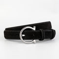 Casual Leather Belt with Buckle