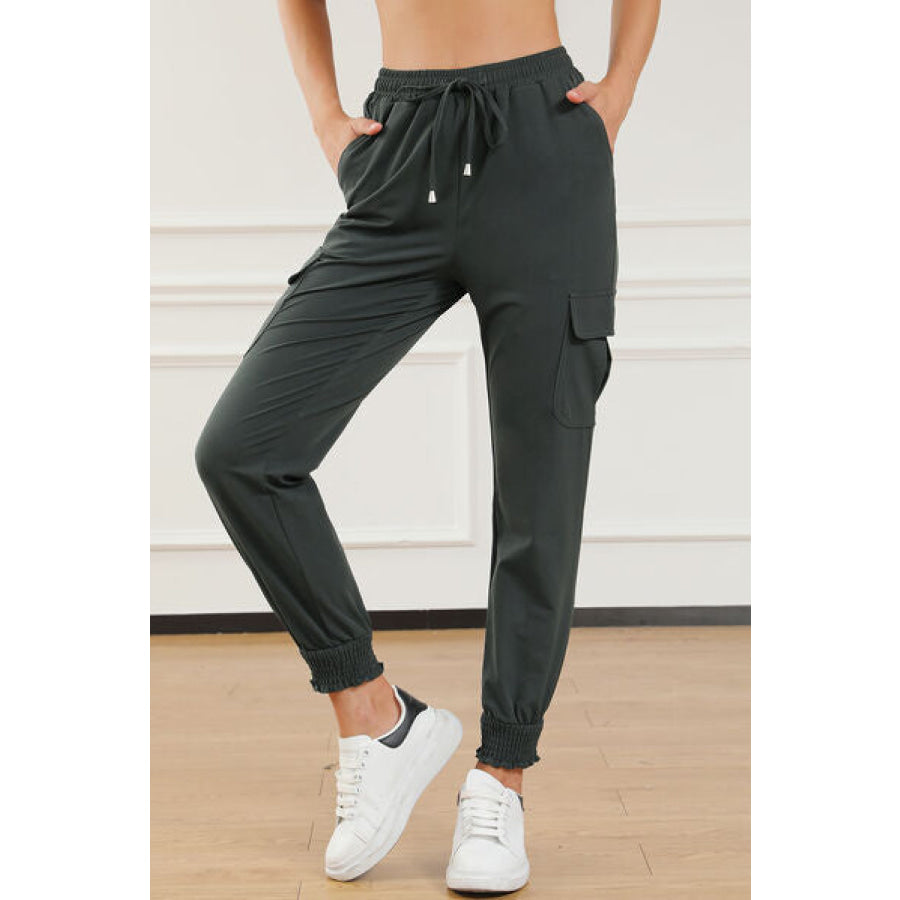 Drawstring High Waist Joggers with Pockets Apparel