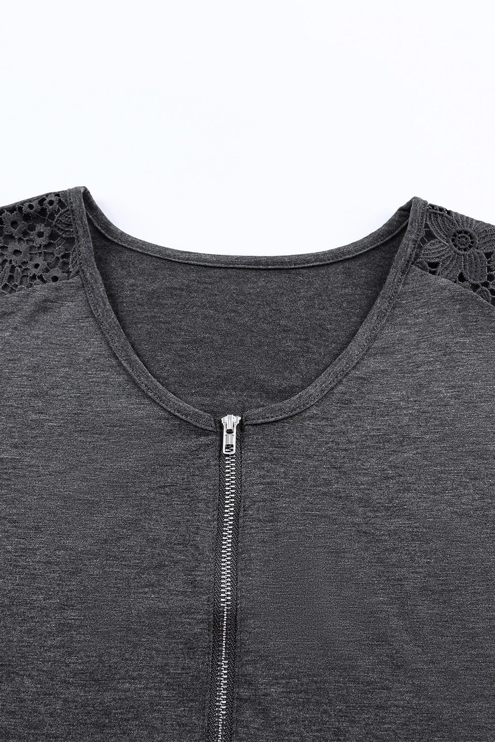 Zip Neck Lace Splicing Short