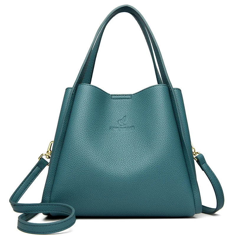 Modern Soft Zip-Top Shoulder Bag
