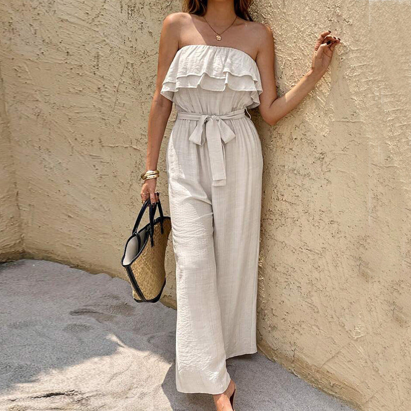 Sophisticated Detail Ruffled Jumpsuit