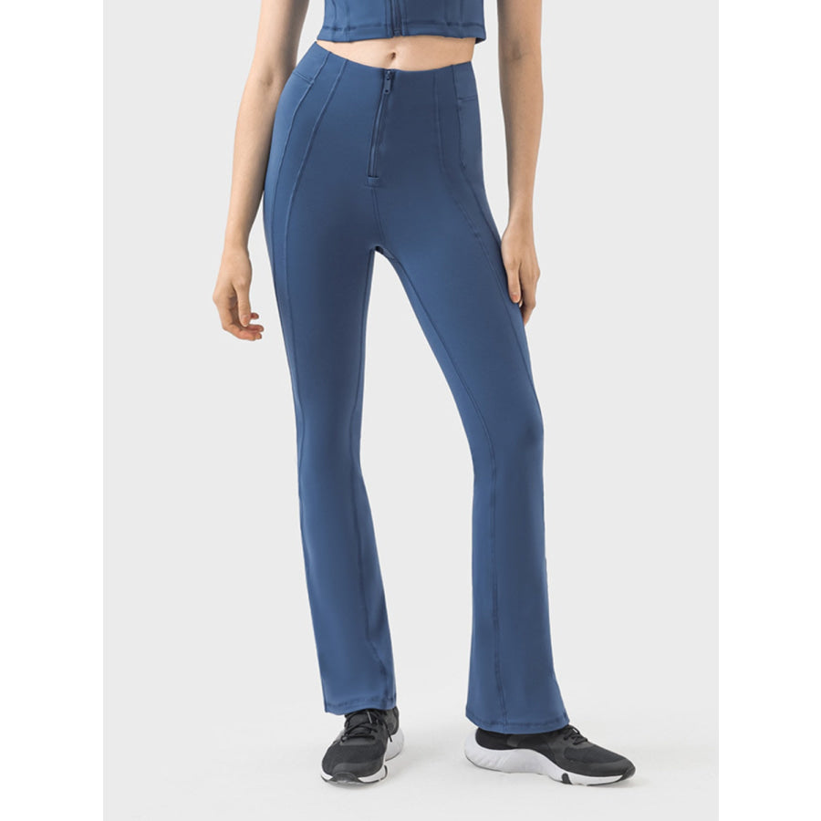 Zipper Detail High Waist Active Pants