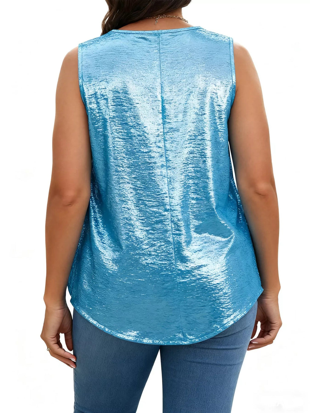 Full Size Pleated Square Neck Tank Plus