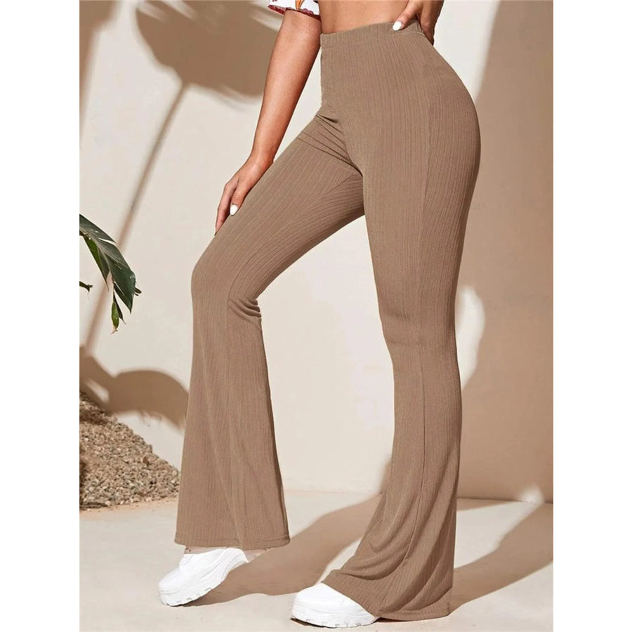 Full Size High Waist Flare Active Pants Plus Size